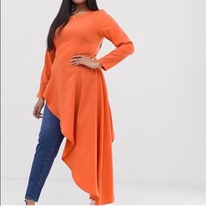 Verona Curve Orange Asymmetrical Shirt